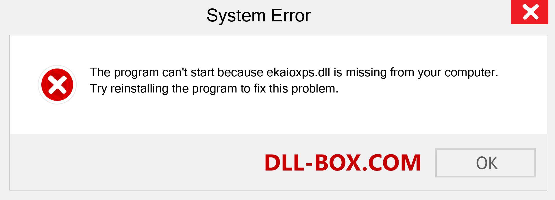  ekaioxps.dll file is missing?. Download for Windows 7, 8, 10 - Fix  ekaioxps dll Missing Error on Windows, photos, images